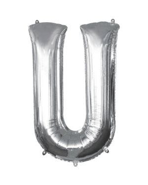 Silver Letter U Balloon - 34&quot; Foil