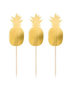 Gold Foil Pineapple Picks (20pk)