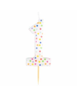 Number 1 Dots Candle