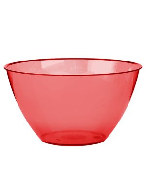 Red Plastic Swirl Bowl - 680ml