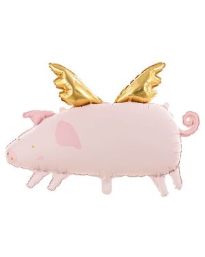 Pink Flying Pig Shape Balloon - 28&quot; Foil